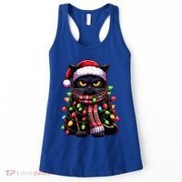 Grumpy Black Cat Meowy Xmas Christmas Outfit Cat Dad Cat Mom Meaningful Gift Women's Tank Top thumb 0