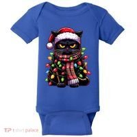 Grumpy Black Cat Meowy Xmas Christmas Outfit Cat Dad Cat Mom Meaningful Gift Baby Bodysuit thumb 0
