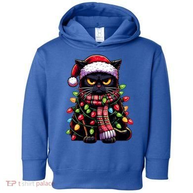 Grumpy Black Cat Meowy Xmas Christmas Outfit Cat Dad Cat Mom Meaningful Gift Toddler Hoodie