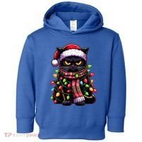Grumpy Black Cat Meowy Xmas Christmas Outfit Cat Dad Cat Mom Meaningful Gift Toddler Hoodie thumb 0