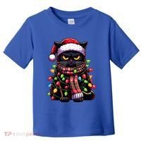 Grumpy Black Cat Meowy Xmas Christmas Outfit Cat Dad Cat Mom Meaningful Gift Toddler T-Shirt thumb 0