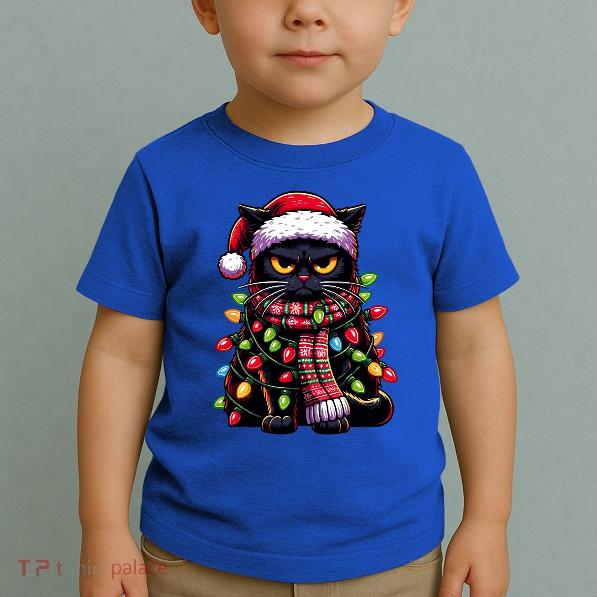 Grumpy Black Cat Meowy Xmas Christmas Outfit Cat Dad Cat Mom Meaningful Gift Toddler T-Shirt