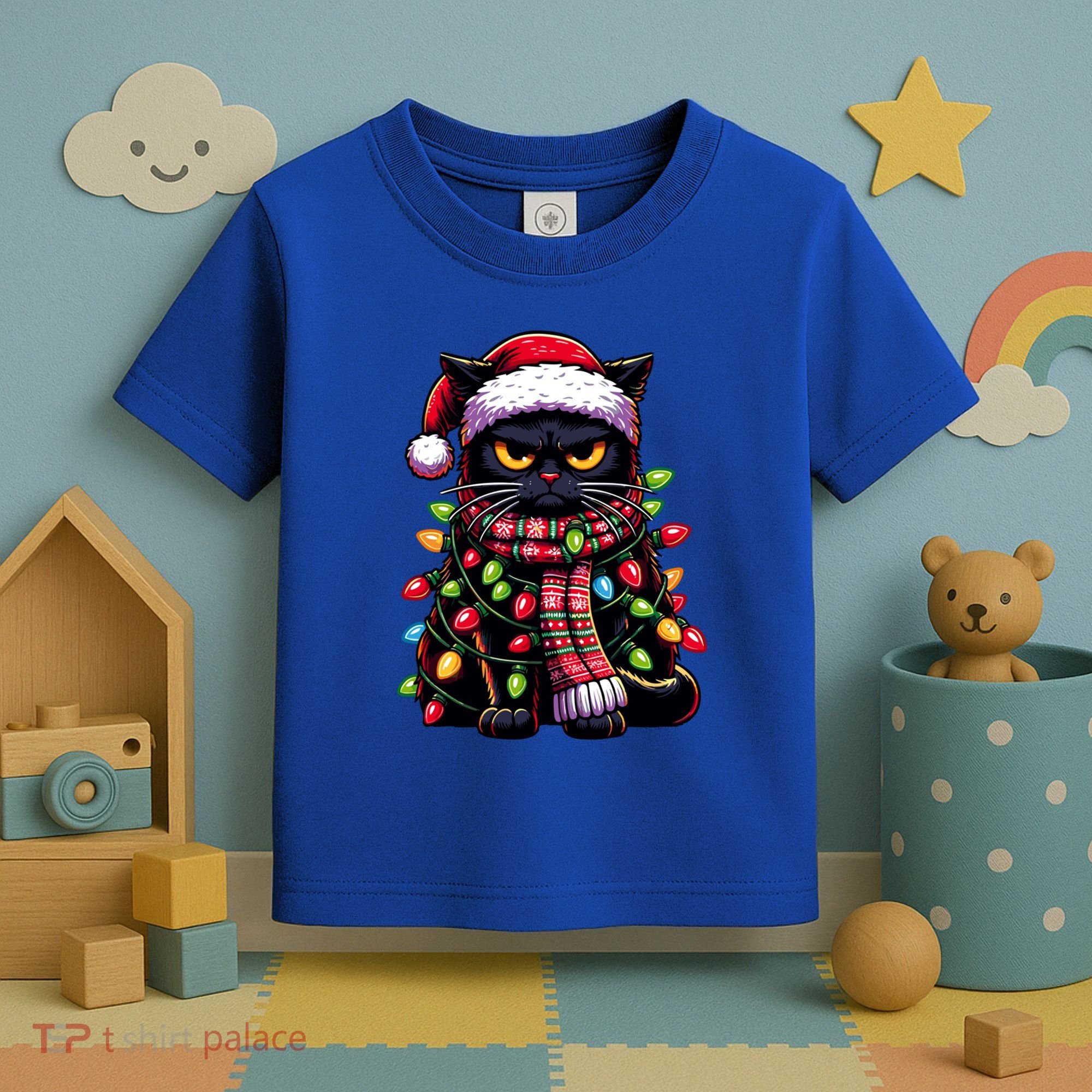 Grumpy Black Cat Meowy Xmas Christmas Outfit Cat Dad Cat Mom Meaningful Gift Toddler T-Shirt