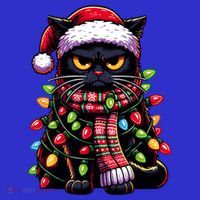 Grumpy Black Cat Meowy Xmas Christmas Outfit Cat Dad Cat Mom Meaningful Gift Kids Long Sleeve Shirt thumb 2