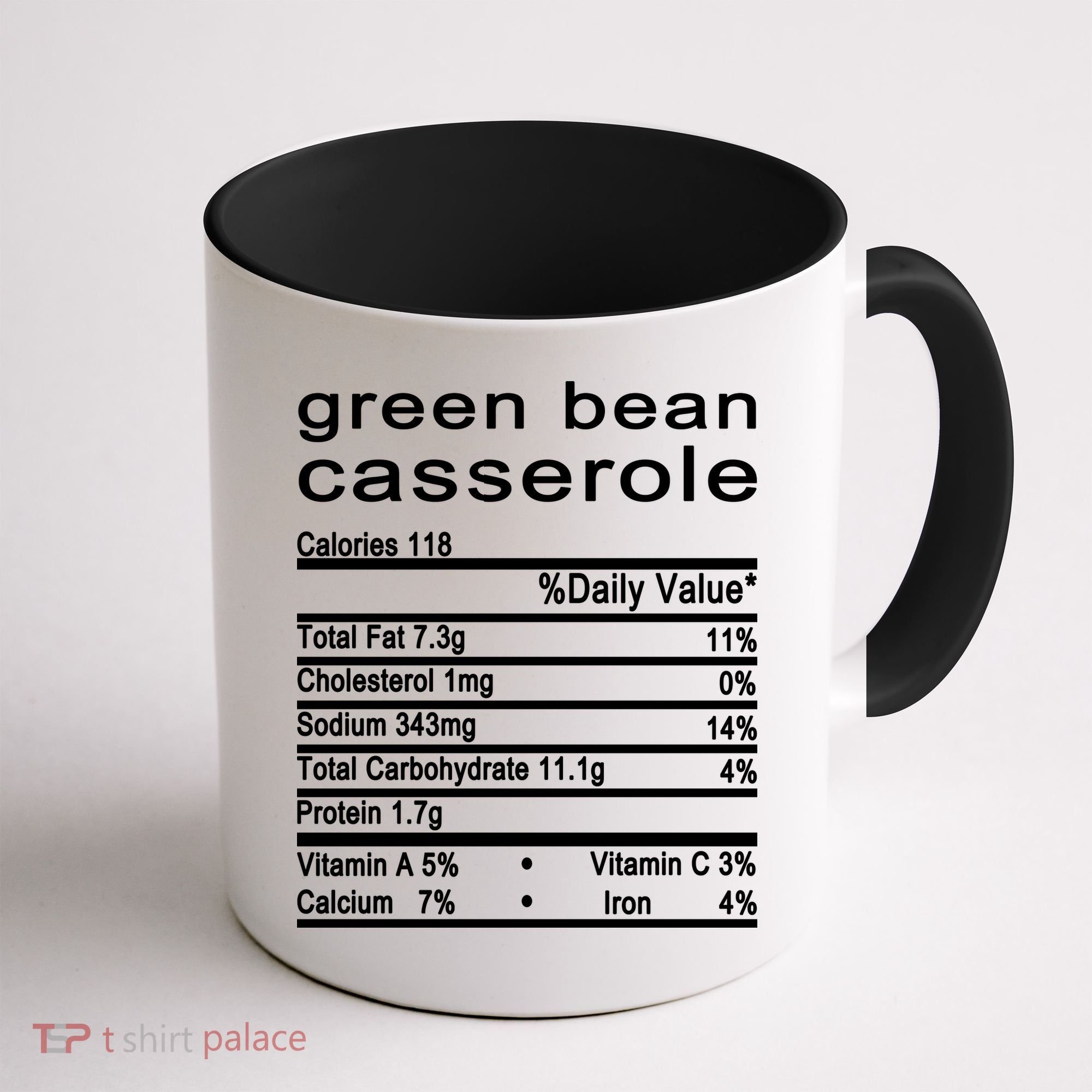 Green Bean Casserole Nutrition Facts Label Coffee Mug