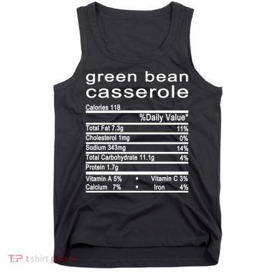 Green Bean Casserole Nutrition Facts Label Tank Top