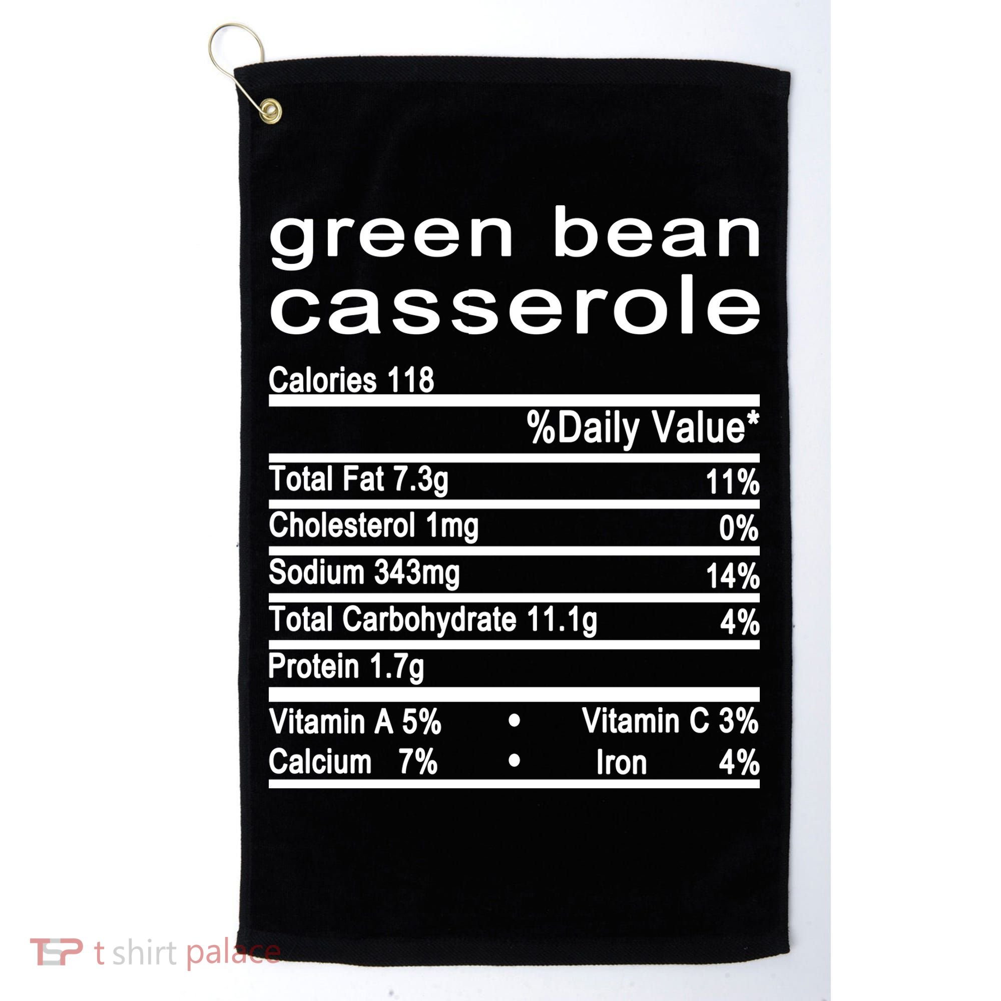 Green Bean Casserole Nutrition Facts Label Golf Towel