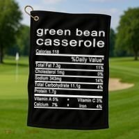 Green Bean Casserole Nutrition Facts Label Golf Towel thumb 1
