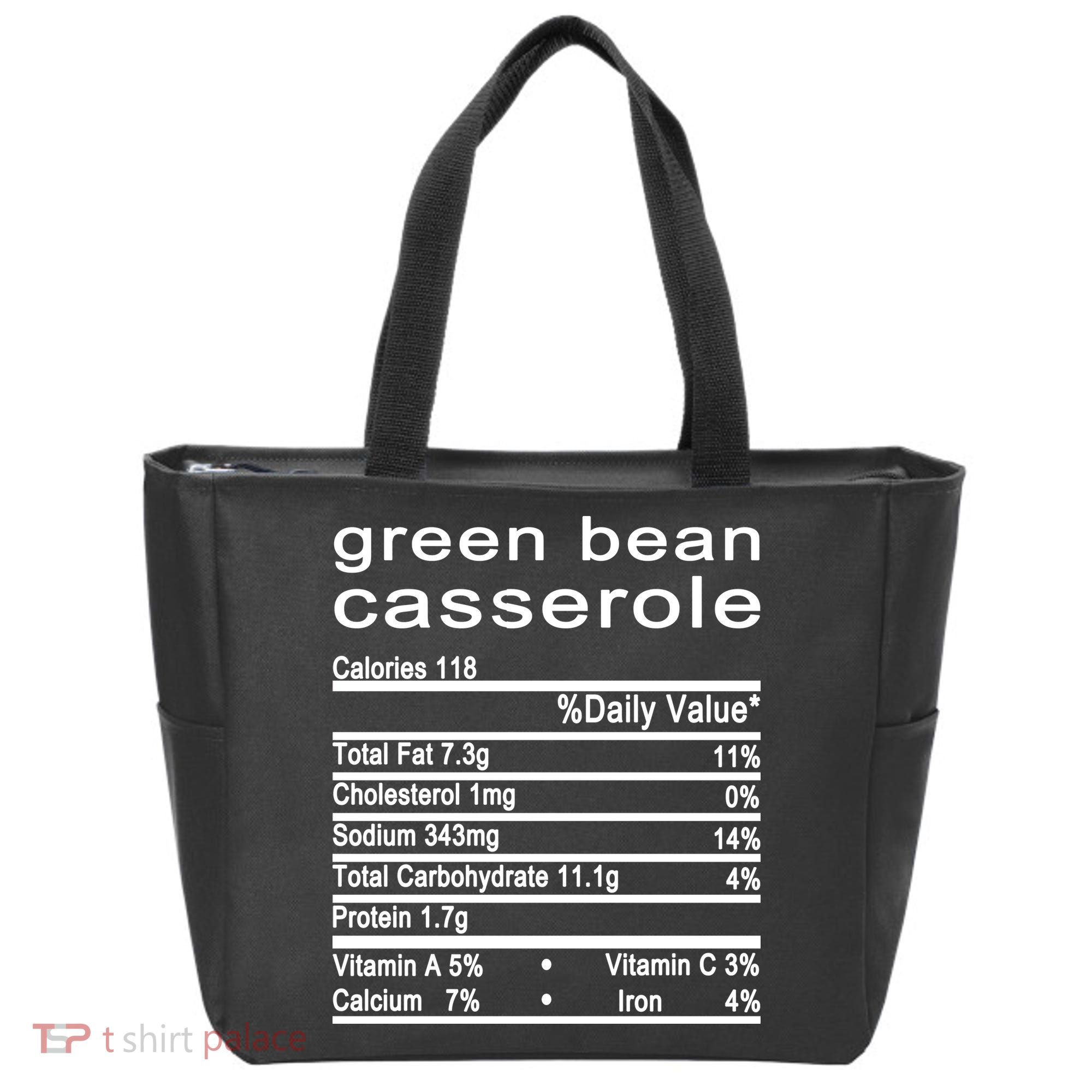 Green Bean Casserole Nutrition Facts Label Tote Bag