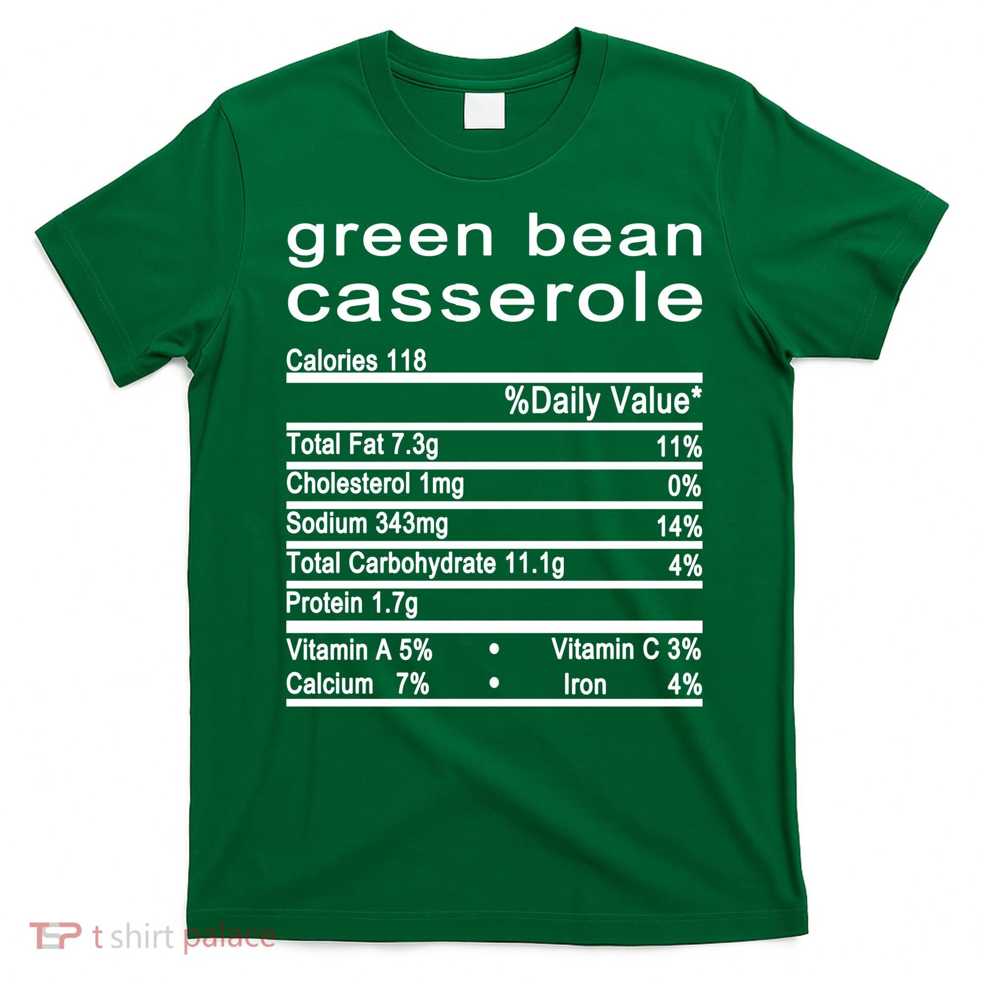 Green Bean Casserole Nutrition Facts Label T-Shirt