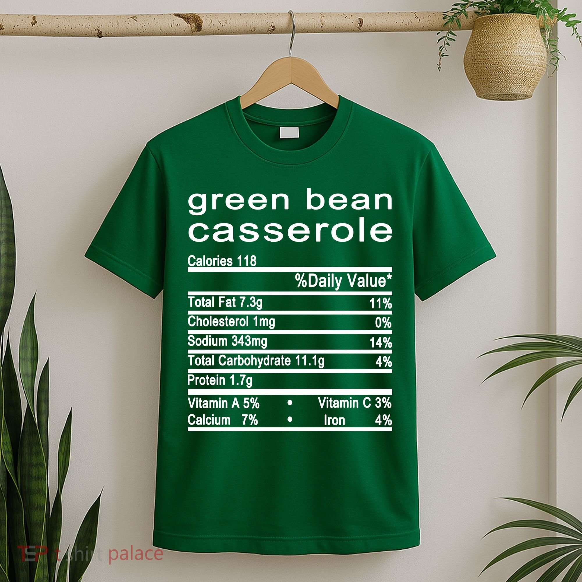 Green Bean Casserole Nutrition Facts Label T-Shirt