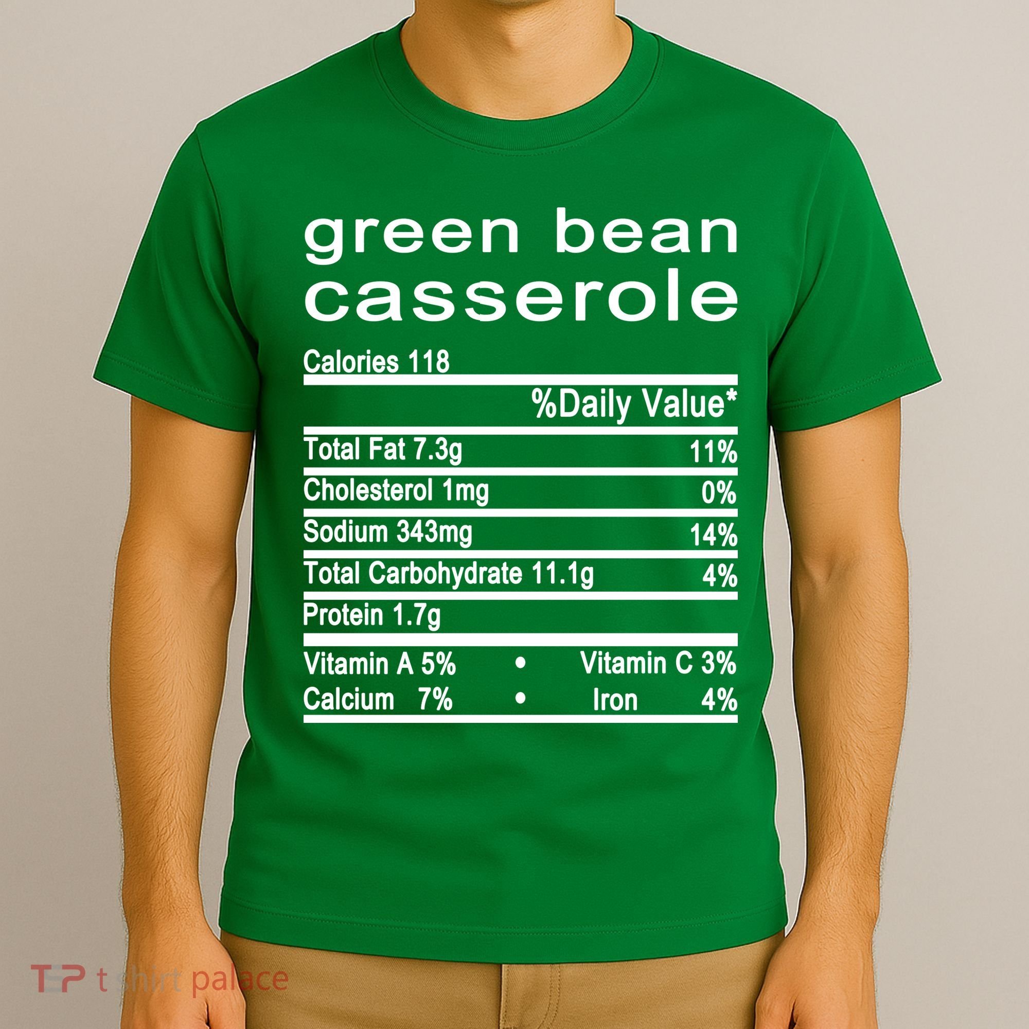 Green Bean Casserole Nutrition Facts Label T-Shirt