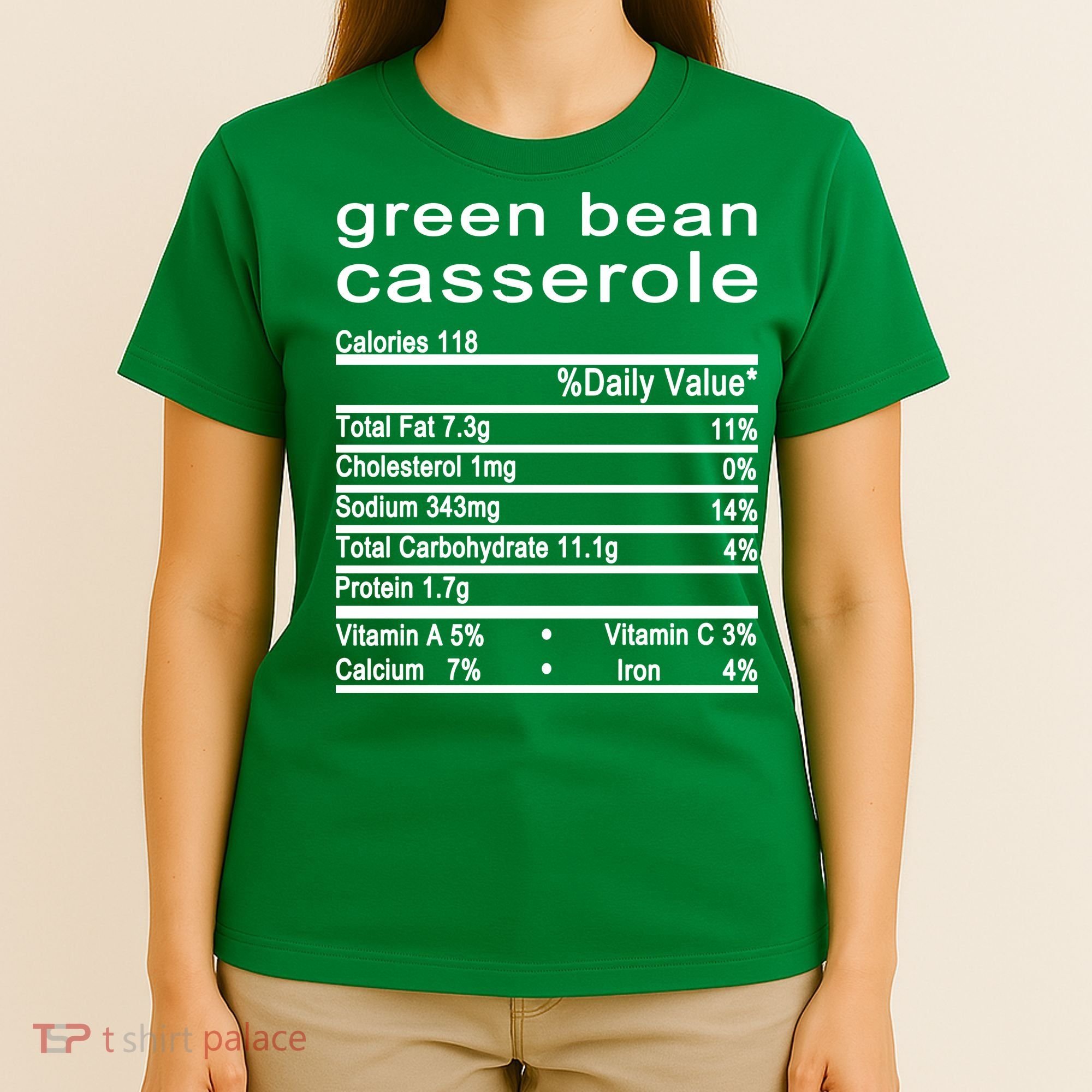 Green Bean Casserole Nutrition Facts Label T-Shirt