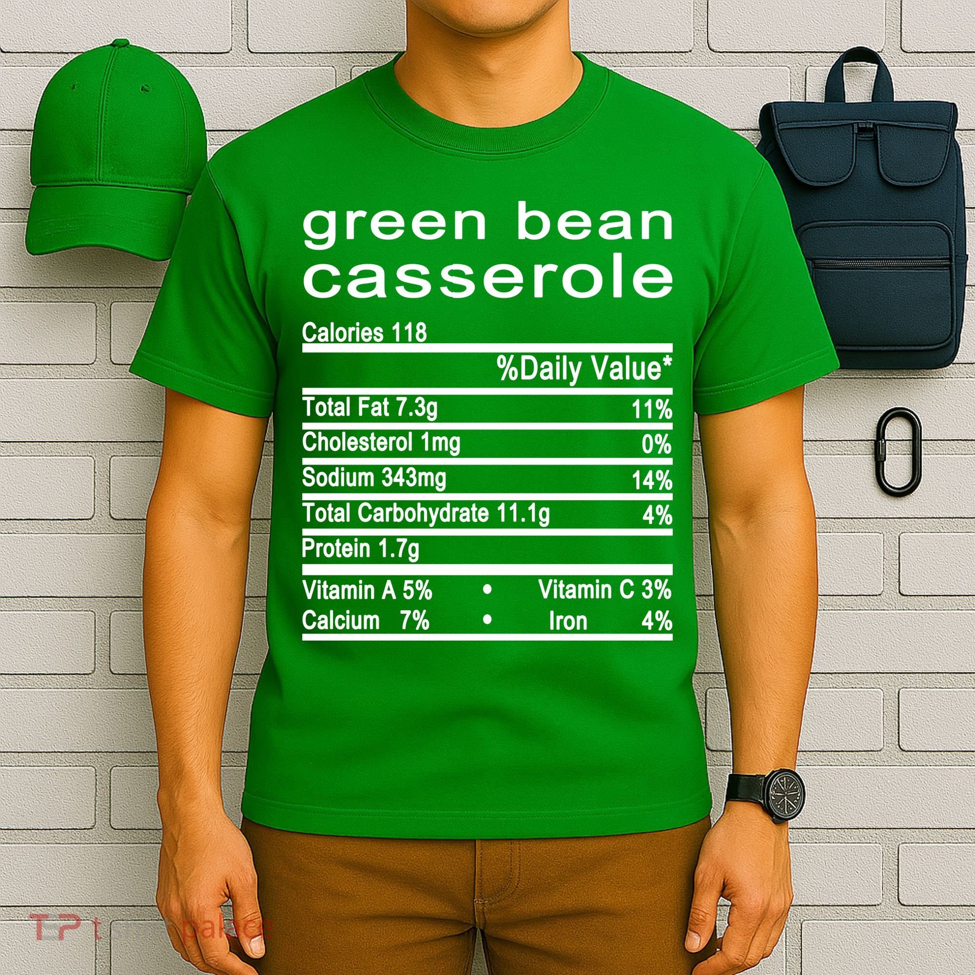 Green Bean Casserole Nutrition Facts Label T-Shirt