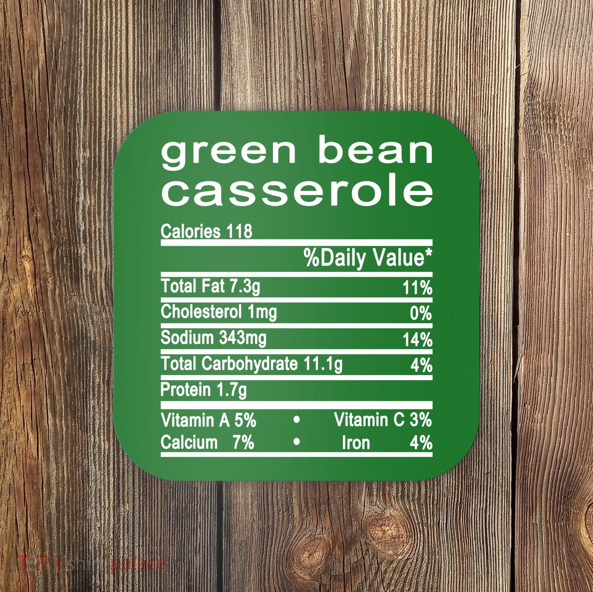 Green Bean Casserole Nutrition Facts Label Coaster