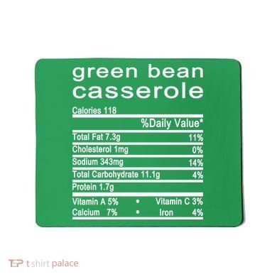 Green Bean Casserole Nutrition Facts Label Mousepad