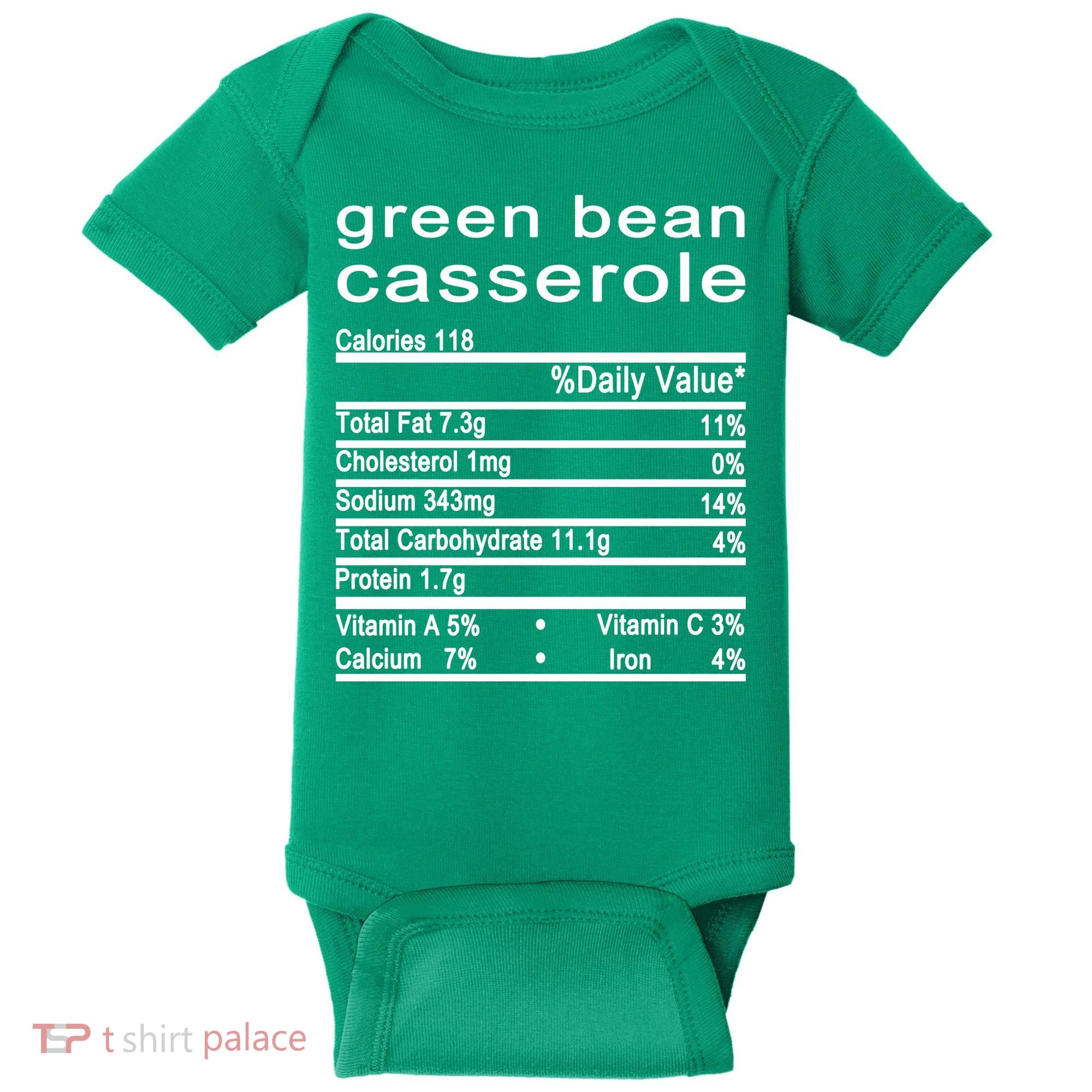 Green Bean Casserole Nutrition Facts Label Baby Bodysuit