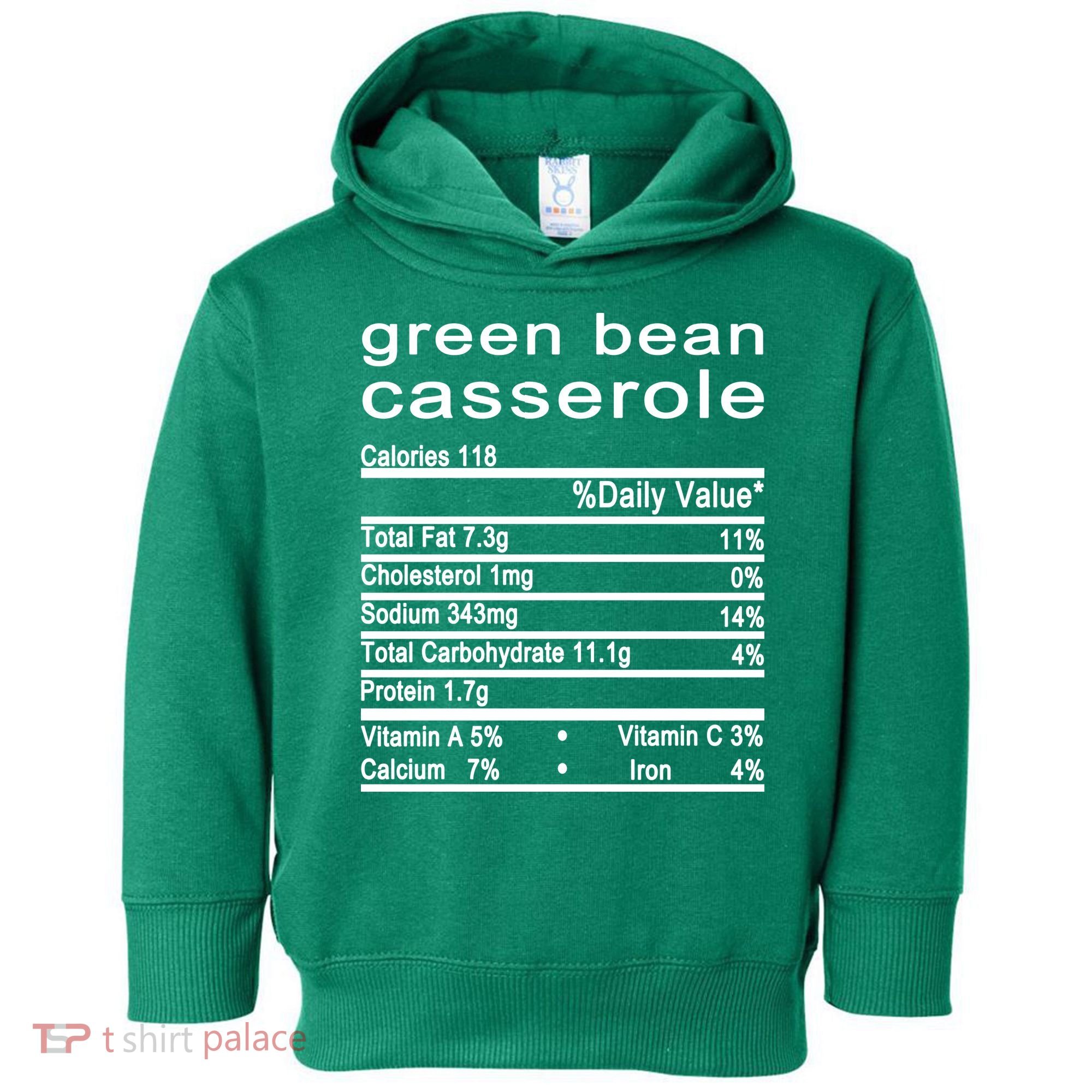 Green Bean Casserole Nutrition Facts Label Toddler Hoodie
