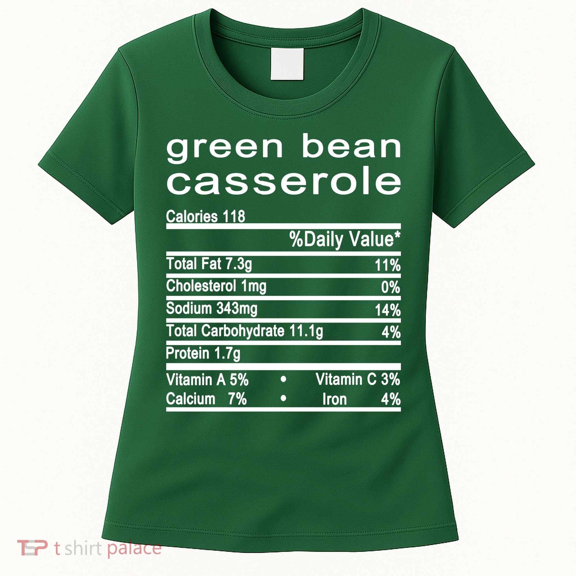 Green Bean Casserole Nutrition Facts Label Women's T-Shirt
