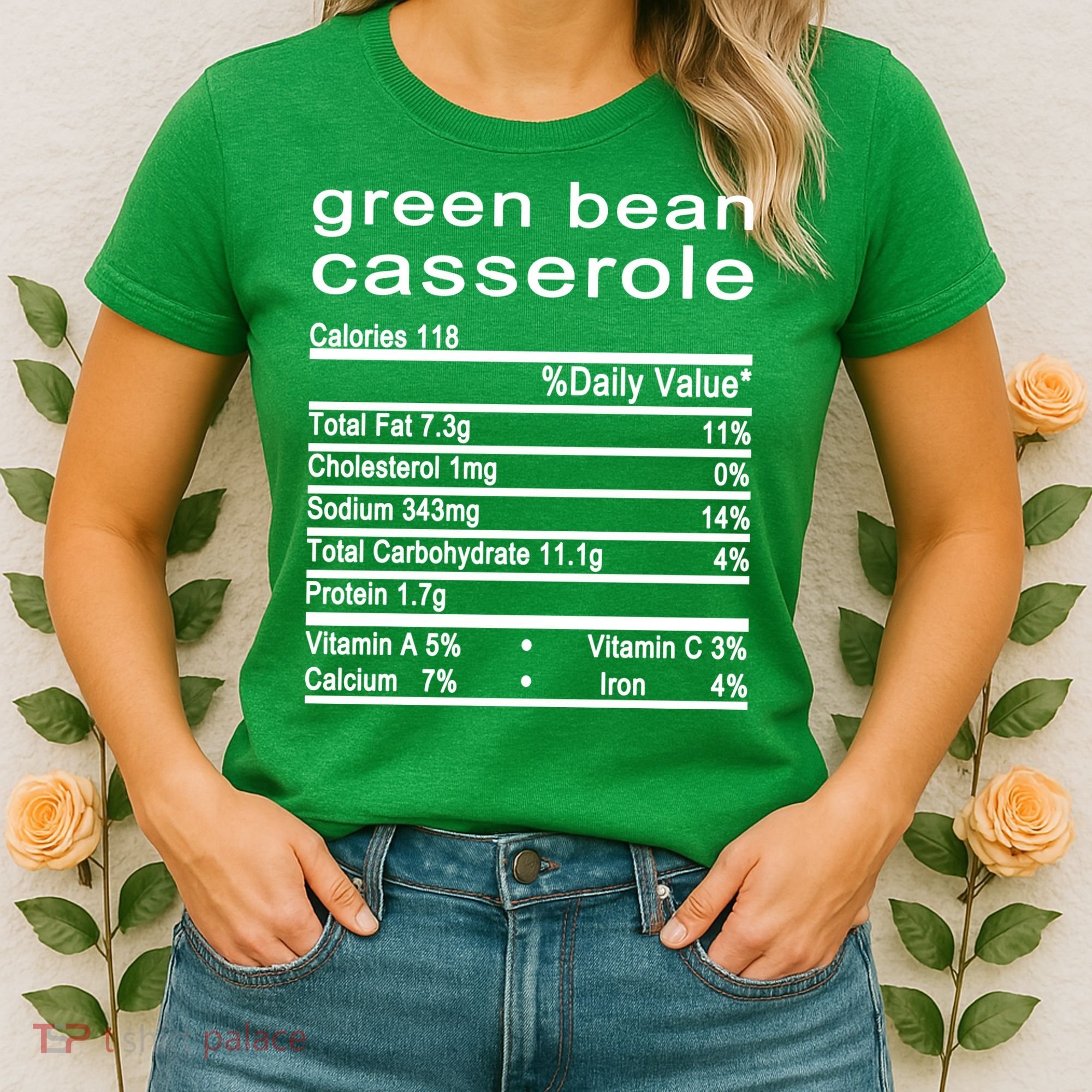 Green Bean Casserole Nutrition Facts Label Women's T-Shirt