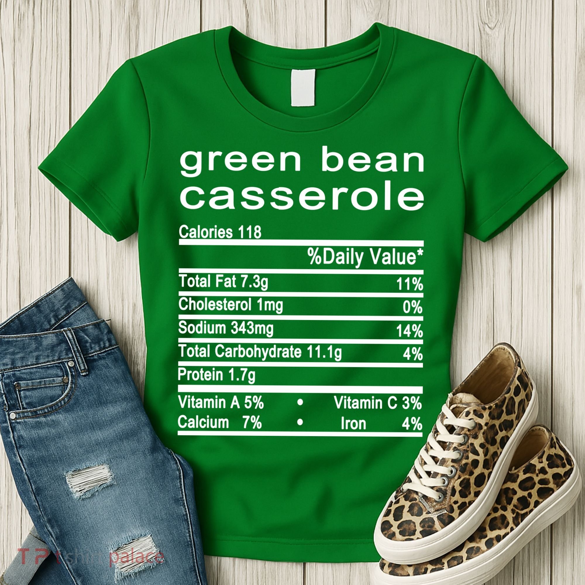 Green Bean Casserole Nutrition Facts Label Women's T-Shirt