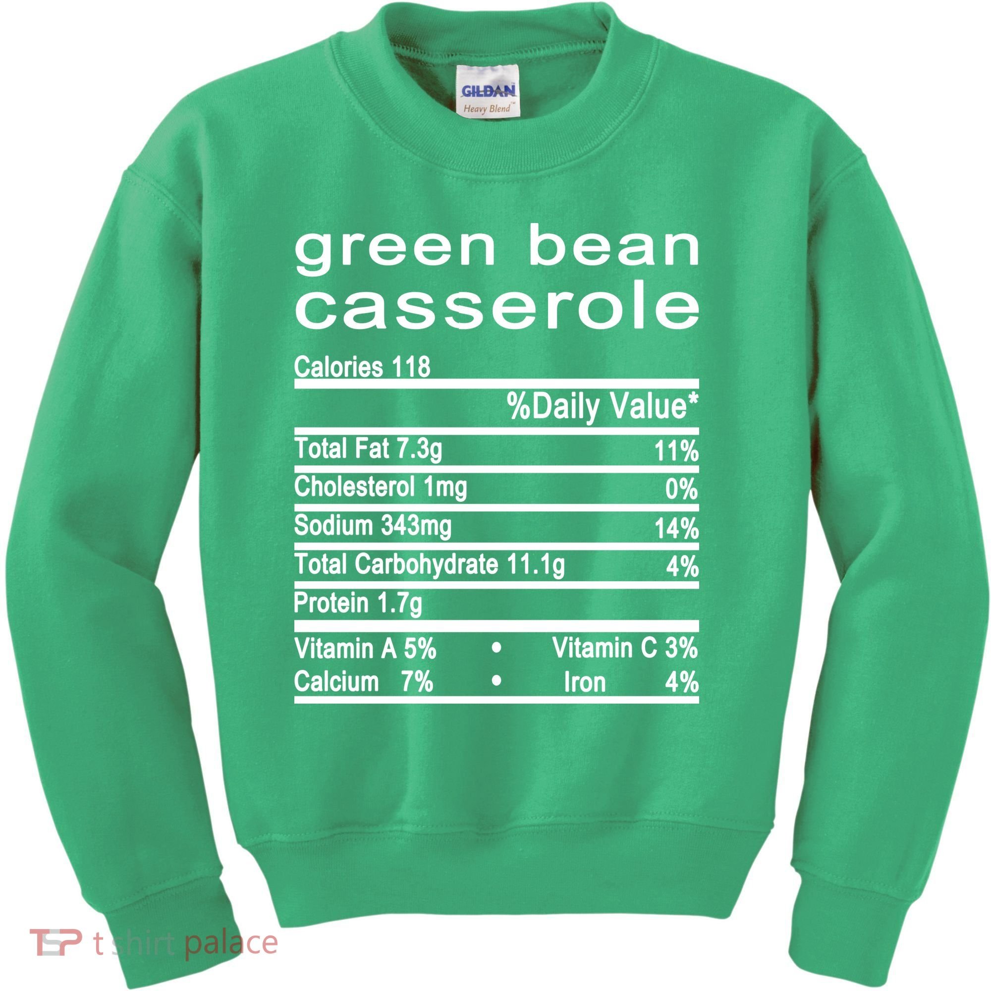 Green Bean Casserole Nutrition Facts Label Kids Sweatshirt