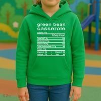 Green Bean Casserole Nutrition Facts Label Kids Hoodie thumb 3