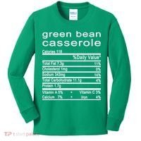 Green Bean Casserole Nutrition Facts Label Kids Long Sleeve Shirt thumb 0