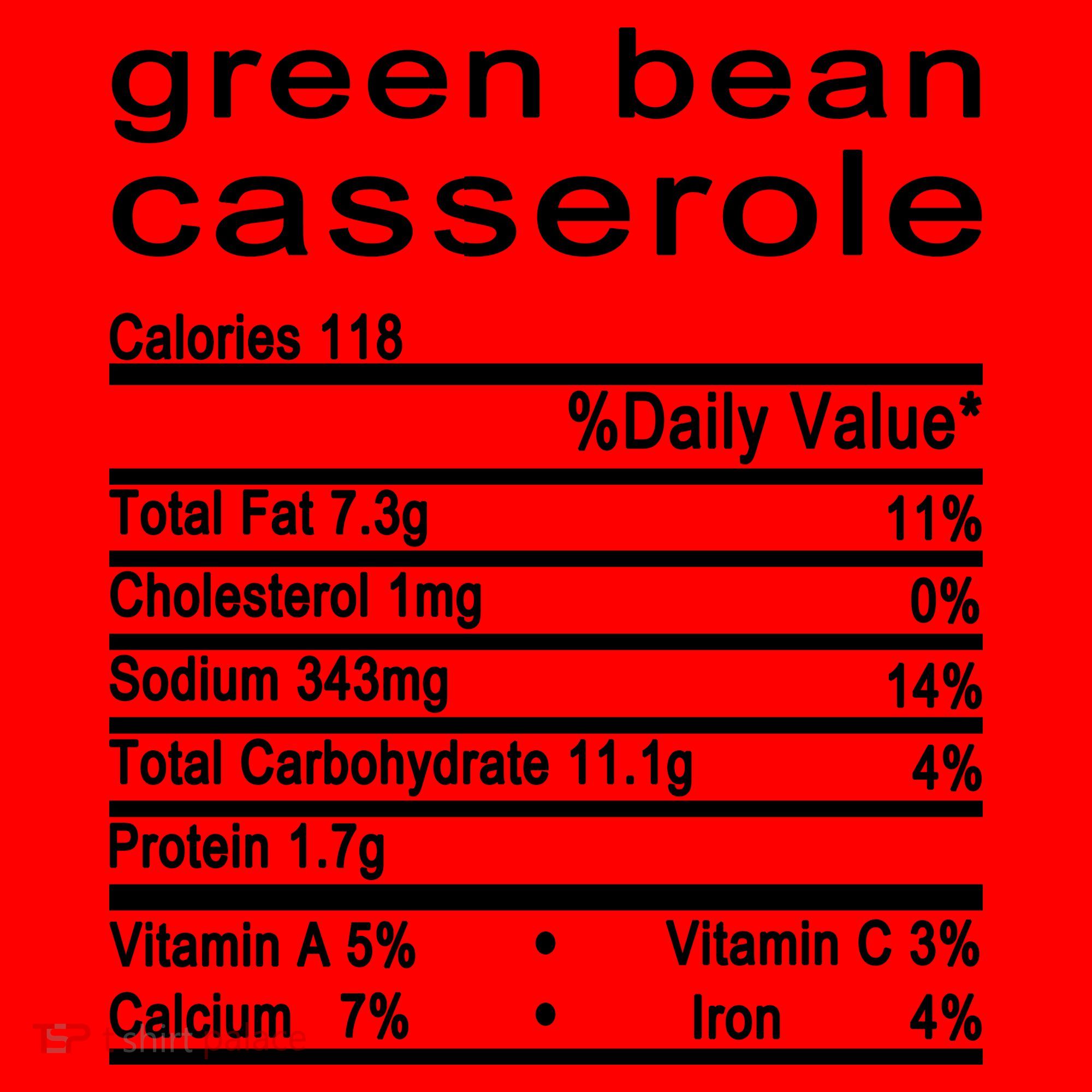 Green Bean Casserole Nutrition Facts Label Santa Hat