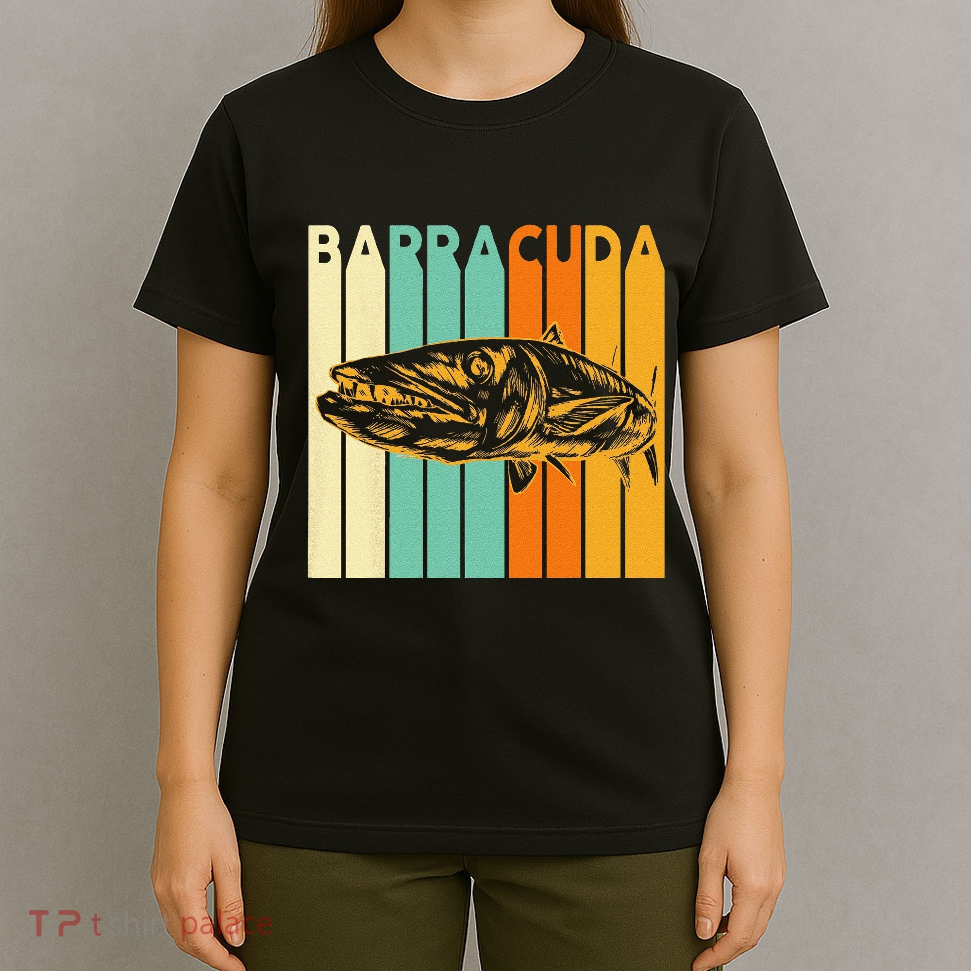 Great Barracuda Cuda Fishing Wildlife Saltwater Fish Art T-Shirt