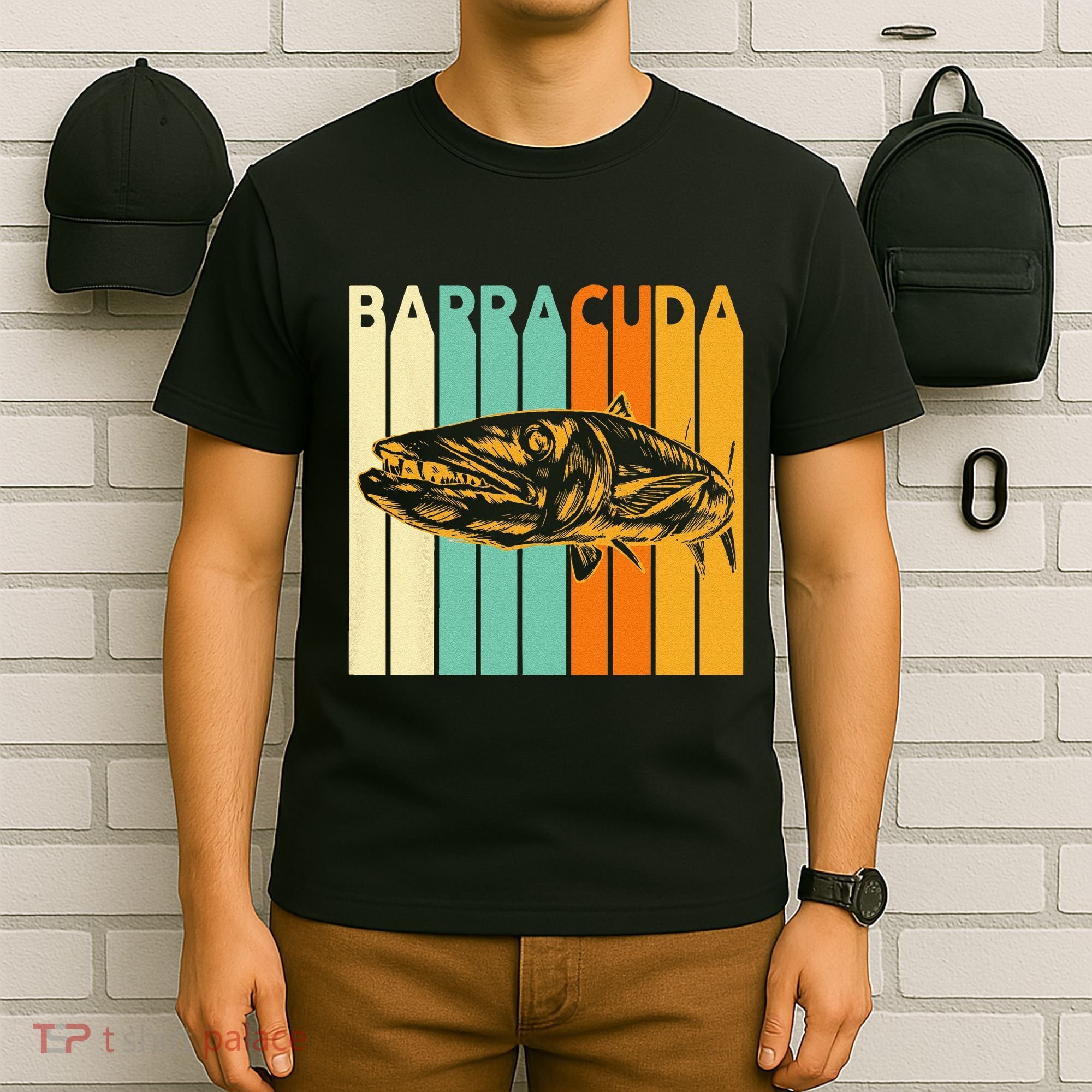 Great Barracuda Cuda Fishing Wildlife Saltwater Fish Art T-Shirt