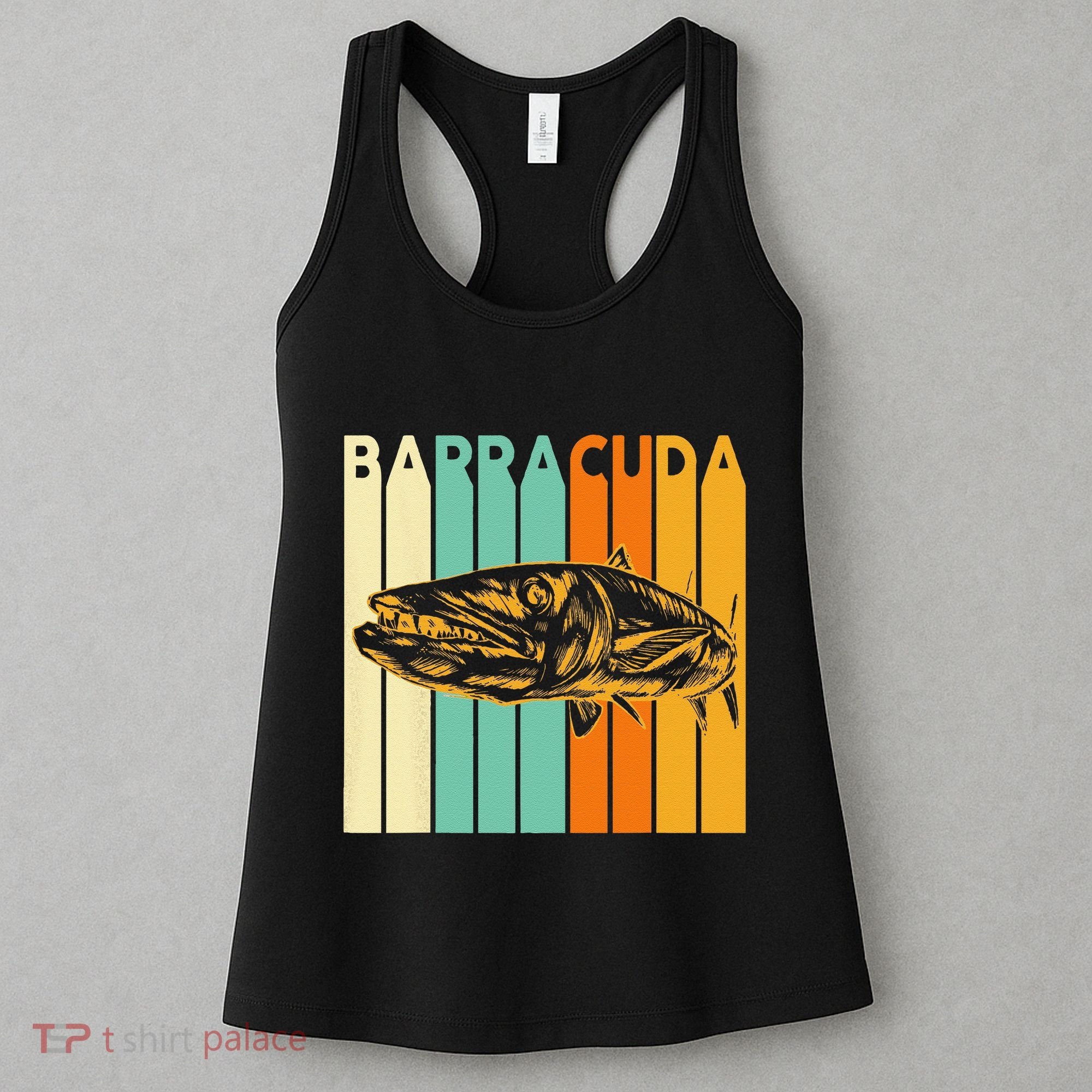 Great Barracuda Cuda Fishing Wildlife Saltwater Fish Art Women's Tank Top