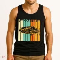 Great Barracuda Cuda Fishing Wildlife Saltwater Fish Art Tank Top thumb 3