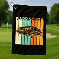 Great Barracuda Cuda Fishing Wildlife Saltwater Fish Art Golf Towel thumb 1
