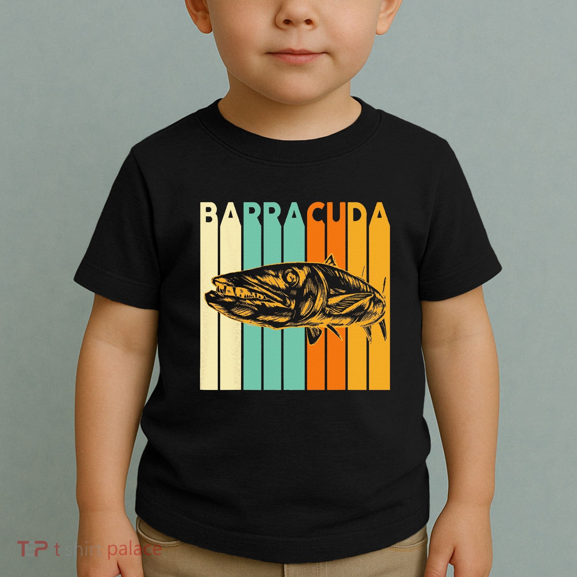 Great Barracuda Cuda Fishing Wildlife Saltwater Fish Art Toddler T-Shirt