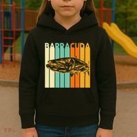Great Barracuda Cuda Fishing Wildlife Saltwater Fish Art Kids Hoodie thumb 3