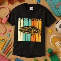 Great Barracuda Cuda Fishing Wildlife Saltwater Fish Art Kids T-Shirt thumb 3