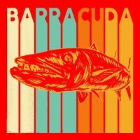 Great Barracuda Cuda Fishing Wildlife Saltwater Fish Art Santa Hat thumb 1