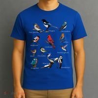 Garden Birds Cardinal Blue Jay Hummingbird Robin Wren Finch T-Shirt thumb 3