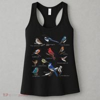 Garden Birds Cardinal Blue Jay Hummingbird Robin Wren Finch Women's Tank Top thumb 3