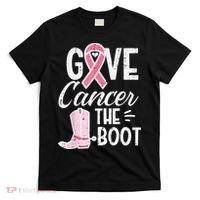 Give Breast Cancer The Boot Pink Ribbon Awareness Women T-Shirt thumb 0