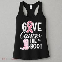 Give Breast Cancer The Boot Pink Ribbon Awareness Women Women's Tank Top thumb 3