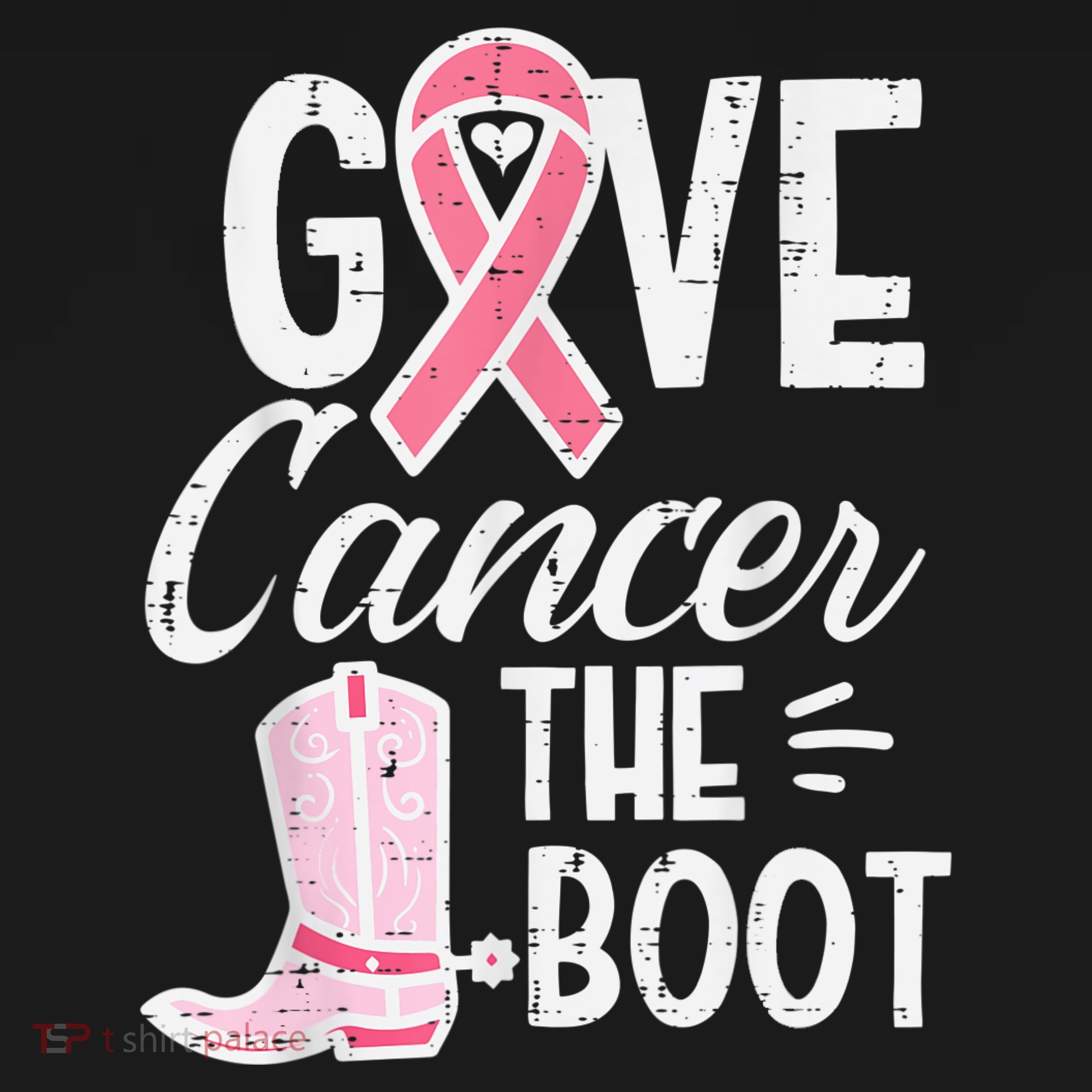 Give Breast Cancer The Boot Pink Ribbon Awareness Women Women's Tank Top
