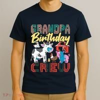 Grandpa Birthday Crew Farm Animals Birthday Party Supplies T-Shirt thumb 3