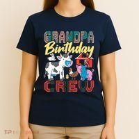 Grandpa Birthday Crew Farm Animals Birthday Party Supplies T-Shirt thumb 4