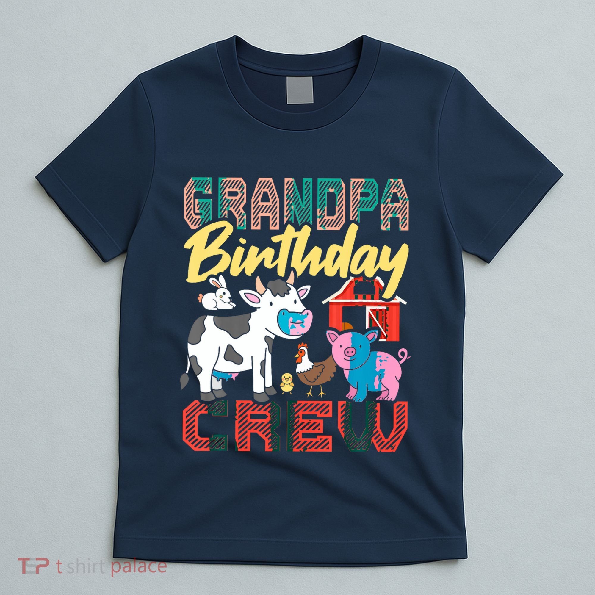 Grandpa Birthday Crew Farm Animals Birthday Party Supplies T-Shirt