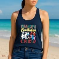 Grandpa Birthday Crew Farm Animals Birthday Party Supplies Women's Tank Top thumb 2