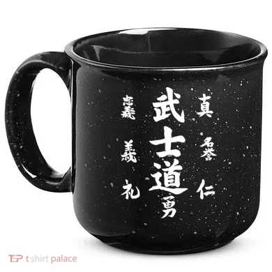 Graphic Bushido Code Novelty Samurai Code Calligraphy 15oz Campfire Ceramic Mug