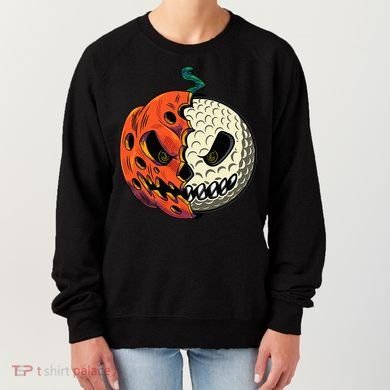 Golf Ball Costume Pumpkin Skull Halloween Golf Player Women's Sweatshirt
