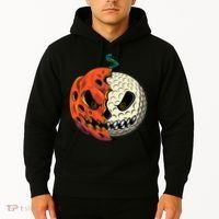 Golf Ball Costume Pumpkin Skull Halloween Golf Player Hoodie thumb 2